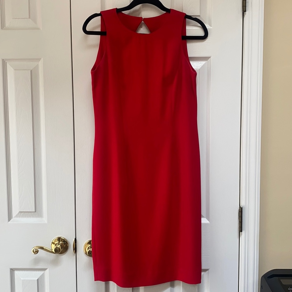 Red midi dress